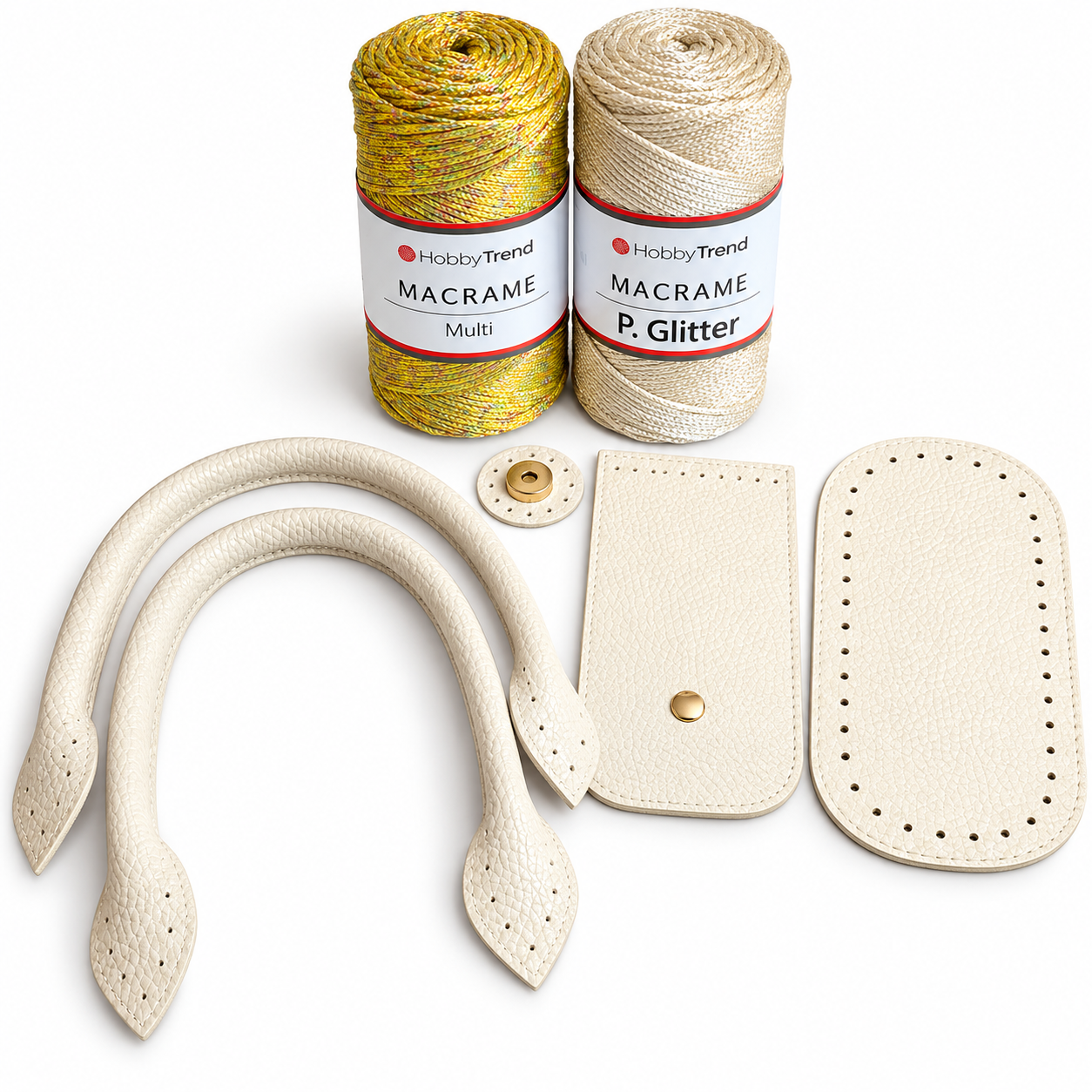 Σετ μακραμέ και δερμάτινων εξαρτημάτων Kit Τσάντας 1 - Image 1